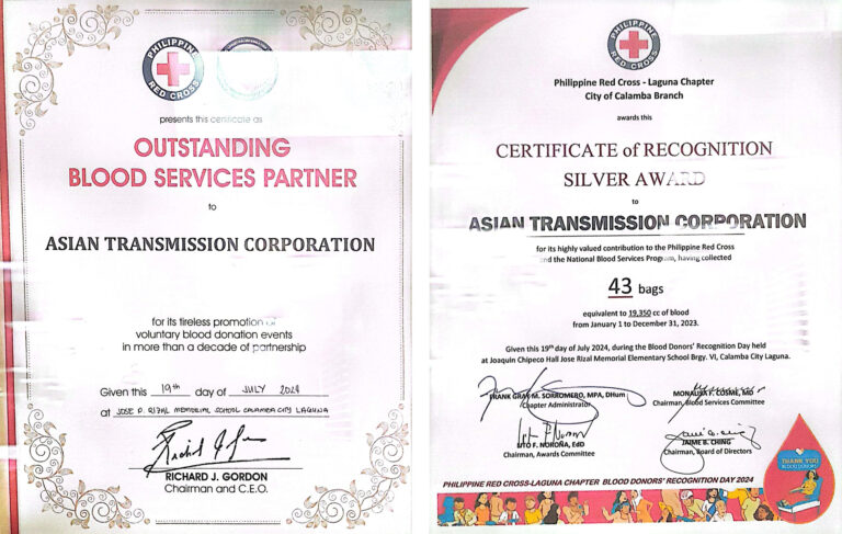Asian Transmission Corporation | LEGACY OF LIFESAVING CONTRIBUTIONS